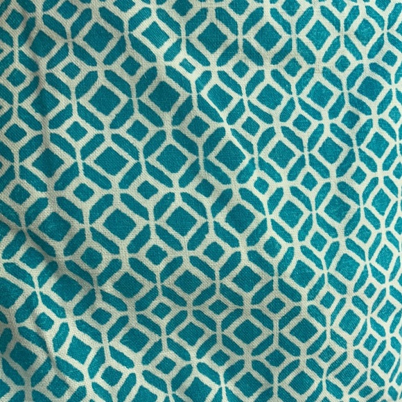 Loft Linen Blend Shorts Teal Geometric Pattern - Picture 9 of 9